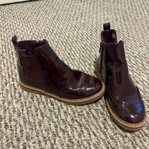 Kids Burgundy Ankle Boots